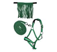 Cabezada set -Lilly- con mosquetón & mosquero HKM - verde / Cob