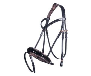 Cabezada -Sofia- HKM - negro/rosa-oro / Pony