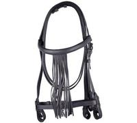 Cabezada Vaquera Equitación Zaldi Caballo Negro De Cuero NO SIZE