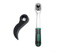 Cabezal adaptador de llave de trinquete, acero al cromo vanadio tratado térmicamente, 3/8 pulgadas y 1/2 pulgadas, para extracción automotriz de medio eje y espacio reducido (12.5 mm)