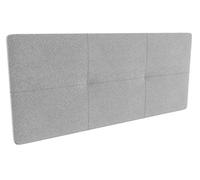 Cabezal Cama Andrea Tapizado de Tela Acolchado 8 cm con Fijación a Pared - Cabecero de Cama Suave y Elegante - Cama de 135 (145 x 70 cms) Gris Claro Textil Suave - Cabeceros Acolchados