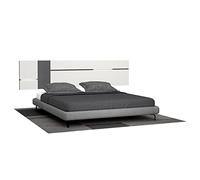 | Cabezal con Led para Cama de Matrimonio, Cabecero Doble, Modelo Ataneq Leds, Acabado en Color Blanco y Grafito, Medidas: 260 cm (Ancho) x 60 cm (Alto) x 3 cm (Fondo)
