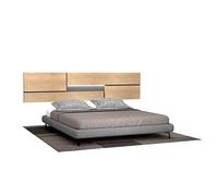 duehome | Cabezal con Led para Cama de Matrimonio, Cabecero Doble, Modelo Ataneq Leds, Acabado en Color Cambria y Grafito, Medidas: 260 cm (Ancho) x 60 cm (Alto) x 3 cm (Fondo)