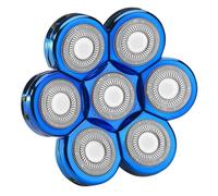 Cabezal de Afeitadora eléctrica reemplazable, cortador 7D, cabezal flotante, maquinilla de afeitar de acero inoxidable resistente al agua for hombres(7BLUE)