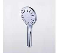 Cabezal de alta presión con rociador de función ajustable de 5 modos, cabezal de ducha de ahorro de agua chapado de 12 cm, juego de manguera y soporte para elegir (tamaño: cabezal de rociador de mano)
