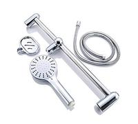 Cabezal de alta presión con rociador de función ajustable de 5 modos, cabezal de ducha de ahorro de agua chapado de 12 cm, juego de manguera y soporte para elegir (tamaño: cabezal de rociador de mano)
