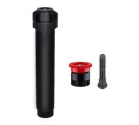 Cabezal de aspersor emergente, boquilla de riego dispersa enterrada ajustable de 360 grados compatible con tuberías de conexión de 24 cm o paisaje de césped (rojo)