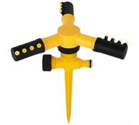 Cabezal de aspersor giratorio automático de 360 grados para riego de jardín, rango de pulverización de 8-10 m con diseño de 3 horquillas, sistema de riego hidráulico, conectable para grandes áreas