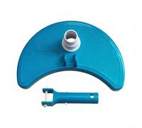 Cabezal de aspiradora de piscina Half-Moon para mangueras de 1-1/4 pulgadas y 1-1/2 pulgadas, para herramienta de limpieza de piscinas CRESCENT para eliminación de hojas y escombros, azul