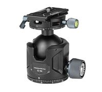 Cabezal de bola amortiguado de metal para cámaras DSLR de 54 mm, cabeza esférica de centro bajo, control de rotación sin problemas, cabezal de bola central bajo, amortiguación de fluidos