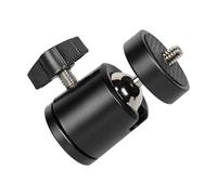 Cabezal de Bola de Trípode, 1 Pieza, Negro, Rosca de 1/4” y Cabeza Panorámica de 360°, Adaptador de Metal para Soporte de Trípode con Placa de Montaje, Adaptador de Tornillo, Accesorio de Cámara