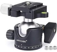 Cabezal de bola de trípode, EB36S Montaje de cámara de cabezal de bola monopié panorámico CNC totalmente metálico con placas de liberación rápida de 1/4 ", diámetro de bola de 36 mm