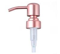 Cabezal de bomba de loción tipo empuje de acero inoxidable con rosca estándar 28/400 y sello de fugas para uso con botellas y tarros dispensadores de líquido (oro rosa)