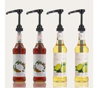 Cabezal de bomba dosificadora de boquilla de jarabe de 10 CC con mecanismo de presión manual compatible con tamaño de cuello 28/400 para una dispensación fiable de jarabe (negro)