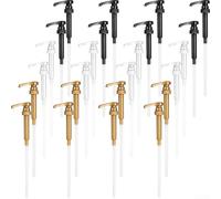 Cabezal de bomba dosificadora de boquilla de jarabe de 10 CC con mecanismo de presión manual compatible con tamaño de cuello 28/400 para una dispensación fiable de jarabe (blanco)