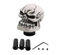 Cabezal de cambio de calavera de coche para palanca de cambios de coche con patrón de ondas, material ABS adecuado para la mayoría de los coches, incluye herramientas y accesorios (blanco)