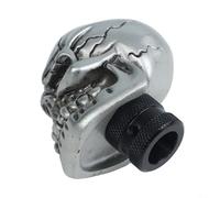 Cabezal de cambio de calavera de coche para palanca de cambios de coche con patrón de ondas, material ABS adecuado para la mayoría de los coches, incluye herramientas y accesorios (plata)