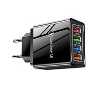 Cabezal de carga, cargador de teléfono móvil,Cargador de pared portátil 4X más rápido | Adaptador USB, capacidad de carga multidispositivo, cuatro dispositivos a la vez para sm