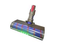 Cabezal de cepillo, compatible con Dyson, V7, V8, V10, V11, V15, cepillos de rodillos suaves for aspiradora con accionamiento directo y 4 luces LED for suelos duros