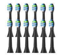 Cabezal de cepillo, compatible con Philips, 3100 4100 4300 5300 | 5500 6100 9000 Series, cabezal adulto con sistema click-on(12pcs Black)
