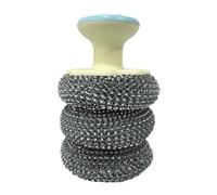 Cabezal de cepillo de cocina - Cepillo de ollas - Cepillo de ollas de alambre de acero - Cepillo de cocina desmontable con mango | Mango ergonómico | Cepillo de limpieza | Limpiador de