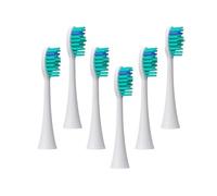 Cabezal de cepillo de dientes adaptado de 4/6 piezas, compatible con cabezales de cepillo de la serie Philips hx3/6/8/9, suave, compatible con boquillas DuPont empaquetado sellado al vacío(6pcs Green)