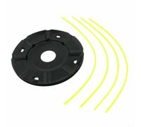 Cabezal de cepillo de metal con 4 líneas para cortacésped general, carrete de corte de hierba de hierro resistente, pieza de repuesto resistente al desgaste, accesorio de herramientas de jardín negro