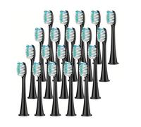 Cabezal de cepillo dientes repuesto 20 piezas, Compatible con recargas eléctricas(Black)