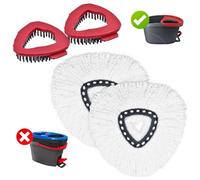 Cabezal de cepillo giratorio para fregona, cabezales de fregona de repuesto para Ocedar Easywring 1 sistema de depósito, paquete de 4 unidades O Cedar Scrubber Brush Head Juego de cabezales de fregona