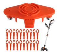 Cabezal de cuchilla de carrete de hilo mejorado WA0004 compatible con cortadora de césped inalámbrica Worx WG157E WG163E WG154E WG169E Carrete reemplazable WA0010 WA0004 Cortadora de guadaña adecuada