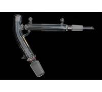 Cabezal de destilación de recorrido corto de vidrio encamisado de 5 l con conectores Vigreux horizontales acodados a 60 grados (24/40 y 34/45)