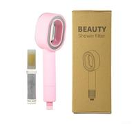 Cabezal de ducha ABS compatible con aromaterapia y mecanismo de alta presión compatible con filtro para reducción de cal (rosa)