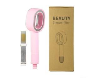 Cabezal de ducha ABS compatible con aromaterapia y mecanismo de alta presión compatible con filtro para reducción de cal (rosa)
