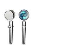 Cabezal de ducha alta presión con doble turbocompresor, mano ventilador turbo, hélice y masaje parada un botón(Classic-Blue)