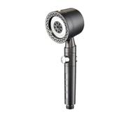 Cabezal de ducha con filtro de ahorro de agua de alta presión, 5 modos, cabezal de ducha de mano, conjunto de accesorios de baño con botón O-ne(Gray)