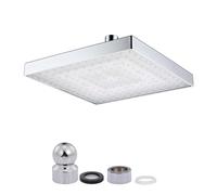 Cabezal de ducha con luz LED RGB de 8 pulgadas, redondo, que cambia de color, ahorra agua, ducha de lluvia de alta presión for baño.(Multiple Colors LED)
