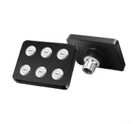 Cabezal de ducha con suministro a presión y parte superior giratoria para posicionamiento adaptable de pulverización y sensación de lluvia (negro)
