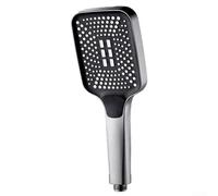 Cabezal de ducha de alta presión con 3 modos y botón de pausa, pulverizador de mano de plástico ABS negro para bajo flujo de agua, ajustes mixtos de pulso de lluvia, accesorio de baño de ahorro de