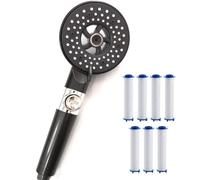 Cabezal de Ducha de Alta Presión con Filtro, 6 Modos para efecto SPA, ideal para ahorrar agua y para el cuidado de la piel en zonas de agua dura, Alcachofa de Ducha Antical + Filtros de Repuestos