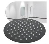 Cabezal de ducha de lluvia con diseño de bola giratoria en acero inoxidable 304 negro para ángulo de pulverización ajustable y distribución uniforme del agua