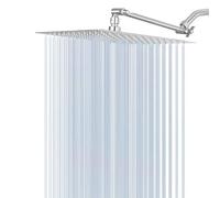Cabezal de ducha de lluvia de 12 pulgadas con brazo de extensión ajustable de 11 pulgadas, cabezal de ducha grande de acero inoxidable de alto flujo, cobertura completa de cuerpo