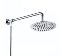 Cabezal de ducha de lluvia de 150 mm, montado en la pared, estilo moderno ultrafino con varilla ajustable de 400 mm, manguera de acero inoxidable de 0,5 m, cromo pulido, juntas giratorias, boquillas