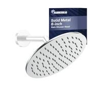 Cabezal de ducha de lluvia de metal de 8 pulgadas, cromado, cabezal de ducha de lluvia de 2.5 GPM, cabezal de ducha de alto flujo optimizado para presión, cabezales de ducha redondos grandes, montaje