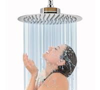 Cabezal de Ducha de Lluvia Voolan con Cabezales de Ducha de Lluvia, Filtrados y de Alto Caudal, Fabricados en Acero Inoxidable, Filtro de Cabezal de Ducha en Cascada, 20cm Redondo