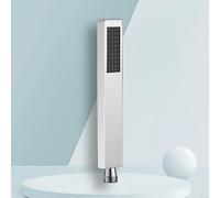 Cabezal de ducha de mano cuadrado de acero inoxidable diseñado para uso doméstico y comercial con pulverización de agua óptima y agarre cómodo para una limpieza específica (recto, plateado)