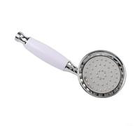 Cabezal de ducha de mano de acero inoxidable con ajuste de pulverización de lluvia e identidad visual antigua atemporal para espacios de baño (cromo)