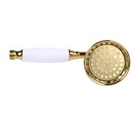 Cabezal de ducha de mano de aspecto antiguo de acero inoxidable diseñado para adaptarse a la mayoría de los conjuntos de mangueras de ducha existentes (dorado)