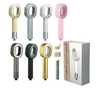 Cabezal de ducha de mano de esponja ABS 3 en 1 con filtro de carbón para protección de alta presión y cal, instalación sin herramientas, incluye cabezales de cepillo de baño, blanco (gris)