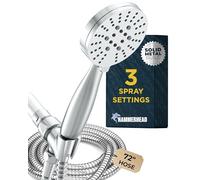 Cabezal de ducha de mano de metal de 3 pulverizaciones con manguera larga y soporte de latón, cromado, cabezal de ducha con pulverizador de mano, rociadores anchos, de masaje y niebla, cabezal de