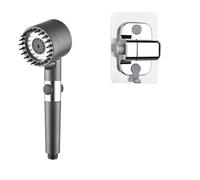 Cabezal De Ducha De Masaje De 4 Modos Con Cepillo De Silicona, Pistola Rociadora Desmontable, Cabezal De Ducha De Baño De Alta Presión De Mano Con Filtro(Shower set 3)